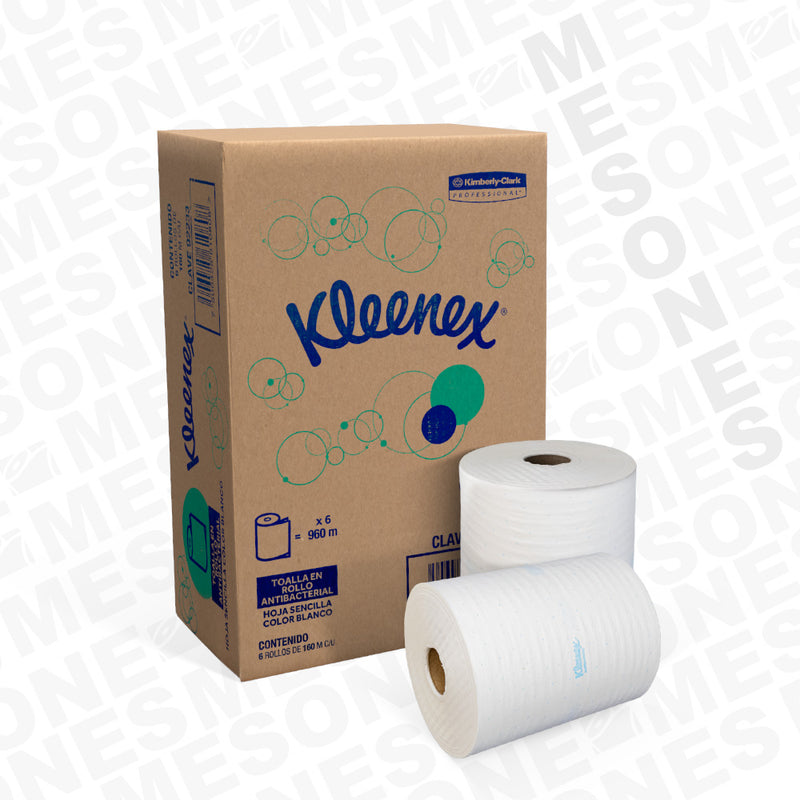 Kleenex Experience Toalla Rollo Antibacterial 160 mt | Caja 6 rollos 92233