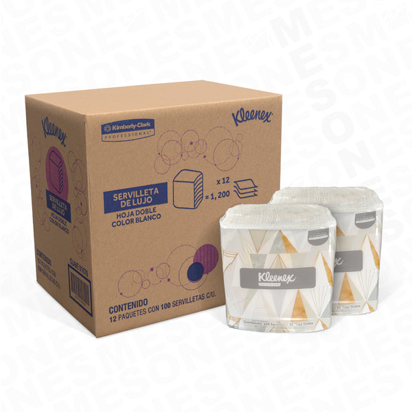 Kleenex de Lujo Servilleta Tradicional 100 H | Caja con 12 paq 91670