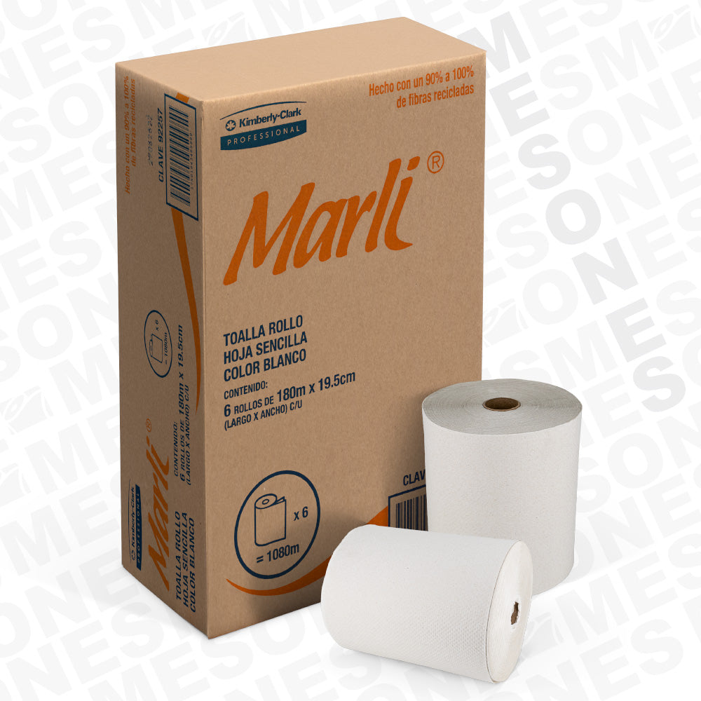 TOALLA MANOS ROLLO MARLI BLANCA 6/180 MTS