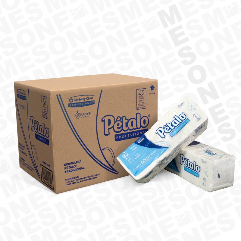 Pétalo Servilleta Tradicional 500 HS / Caja con 12 paquetes 91640