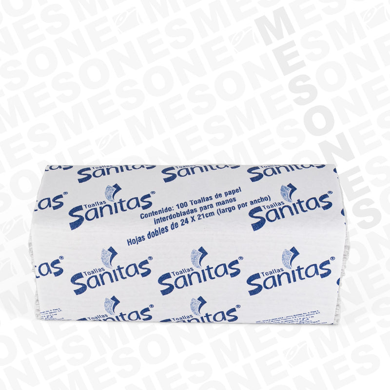 Sanitas Toalla Interdoblada Blanca 100 HD / Caja con 20 paquetes 92231