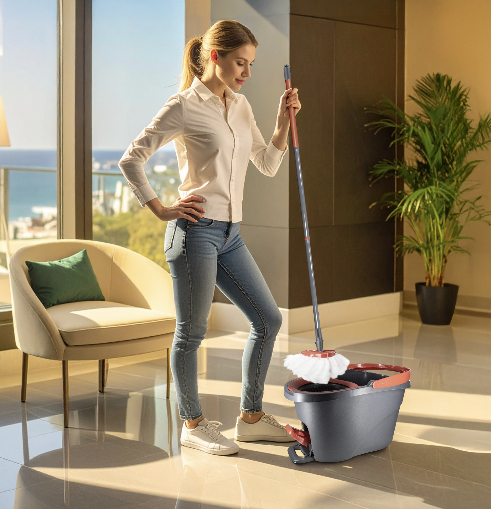 fregona vileda con pedal Vileda® Easy Wring Mopa y Cubeta con Pedal | 47737 – Bodega de Papel  Mesones
