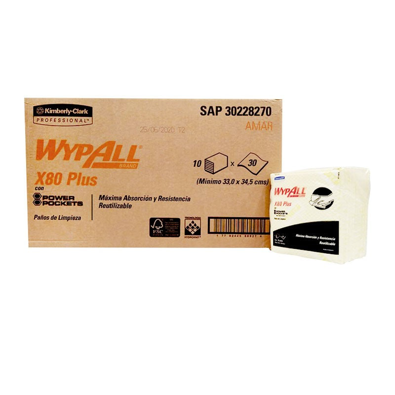 Wypall x80 Plus Food Service Amarillo / Paquete con 30 piezas 1415