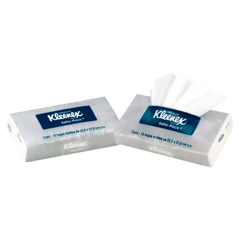 Kleenex Facial Sella Pack 15 HD / Pañuelos de bolsillo 89327 – Bodega de  Papel Mesones