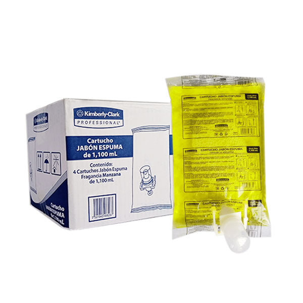 Kimberly-Clark Jabón Espuma Cartucho Manzana / Caja 4 piezas 1100 ml  92547