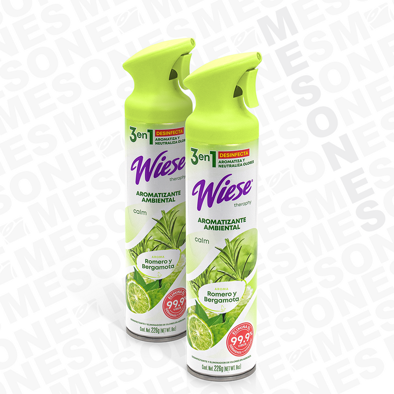 Wiese Aromatizante Spray Premium Romero y Bergamota 226 gr / 1 pieza 11476